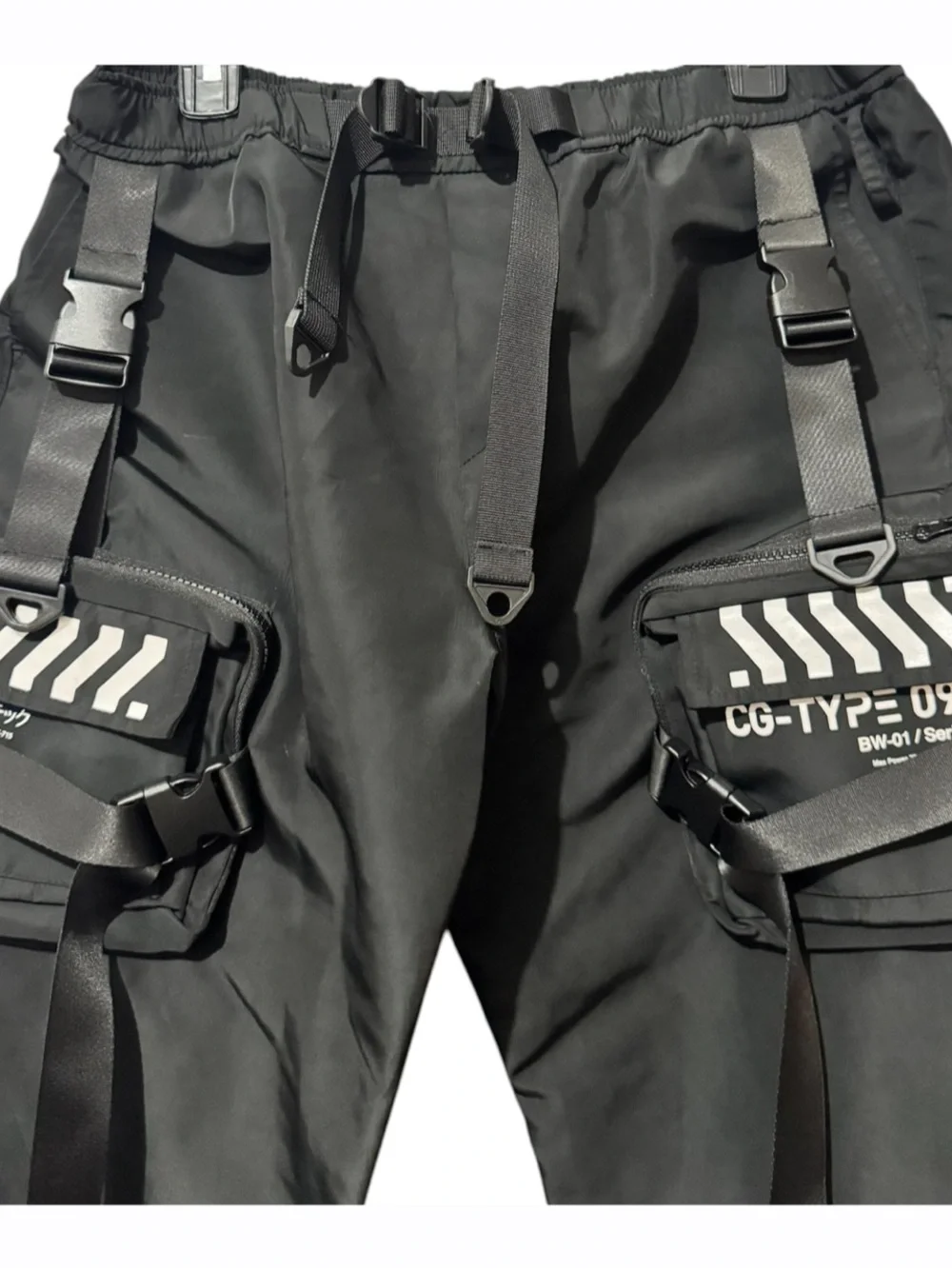 Fabric of the Universe Black Tactical Cargo Jogger Pants Techwear Utility XL - Picture 3 of 5